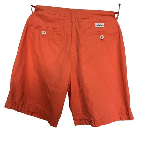 Vineyard Vines Orange Flat Front Men Shorts - Picture 2 of 4